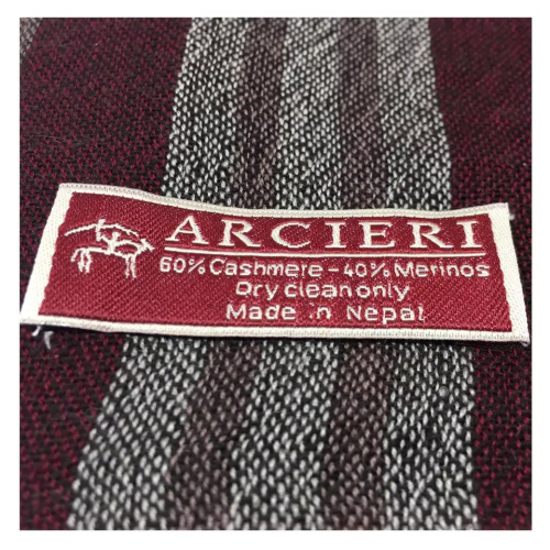 ARCIERI sciarpa uomo quadri bordeaux/moro 60% cashmere 40% merinos MADE IN NEPAL