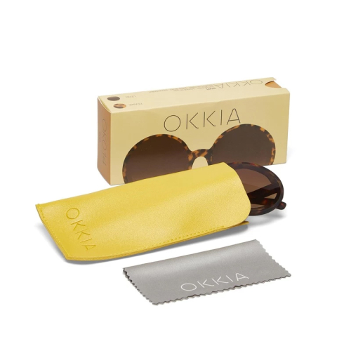OKKIA Round Monica sunglasses Classic Havana soft touch gradient lenses