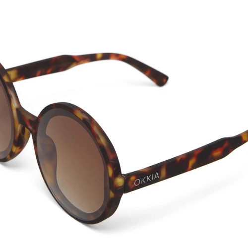 OKKIA Round Monica sunglasses Classic Havana soft touch gradient lenses