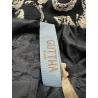 GUTTHA MILANO cappotto donna damascato nero fiori ecru GUT24052 PASU MADE IN ITALY