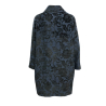 GUTTHA MILANO women's coat damask blue black flowers GUT24069 PASU MADE IN ITALY