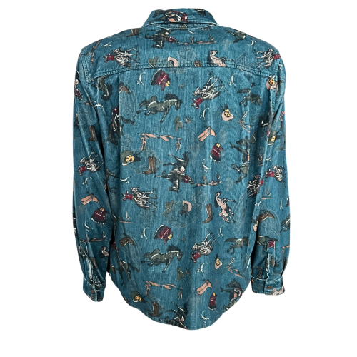 MADSON by BottegaChilometriZero men's oversized printed velvet shirt DU24702 MADE IN ITALY