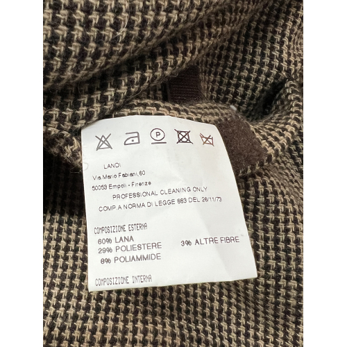 L’IMPERMEABILE men’s unlined jacket pied de poule beige/brown BOSTON FP MADE IN ITALY