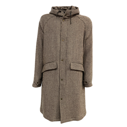 L’IMPERMEABILE men’s unlined jacket pied de poule beige/brown BOSTON FP MADE IN ITALY