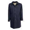 L’IMPERMEABILE men’s blue wool coat NEW DEA SHETLAND MADE IN ITALY