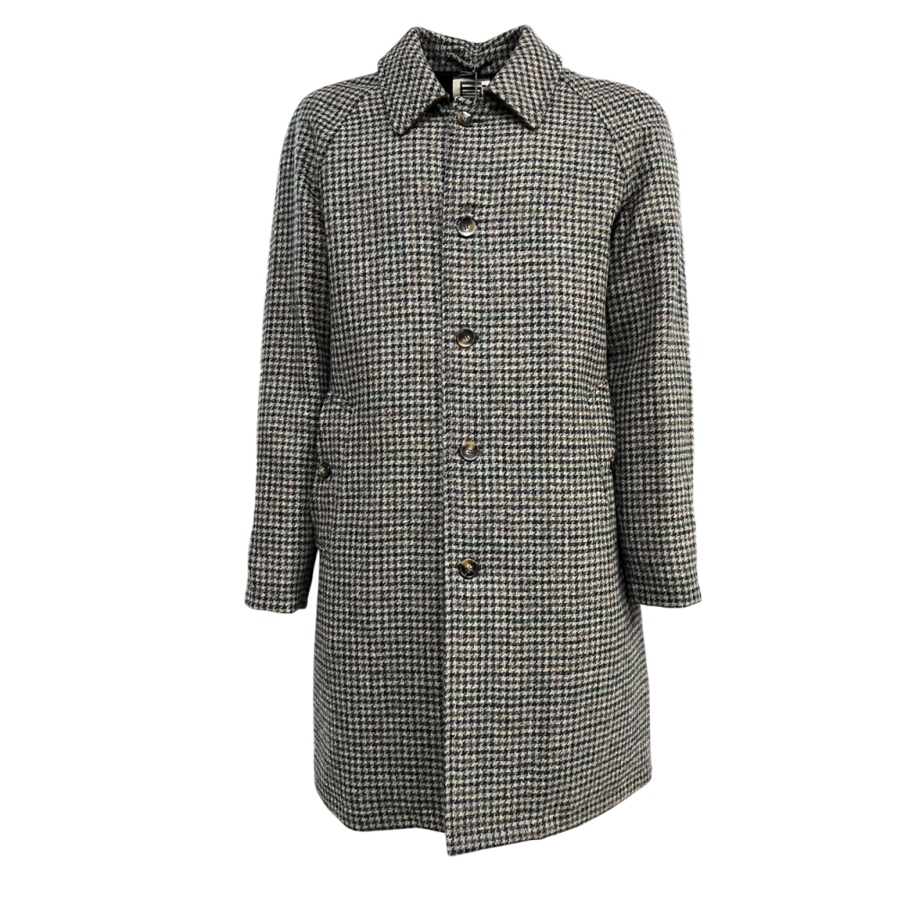 L’IMPERMEABILE men’s coat pied de poule grey/green/blue/brown NEW DEA FW MADE IN ITALY