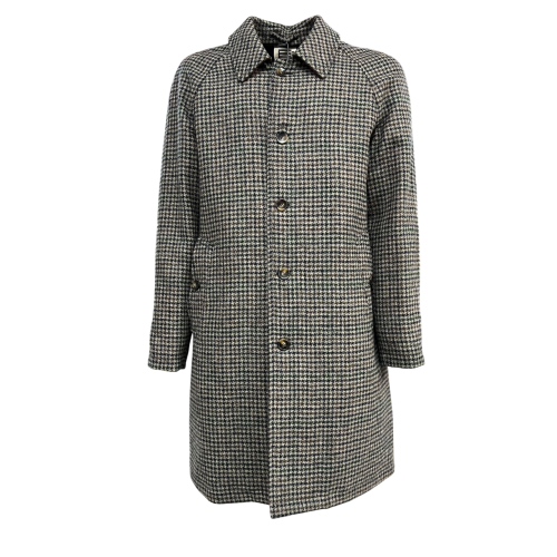 L’IMPERMEABILE men’s coat pied de poule grey/green/blue/brown NEW DEA FW MADE IN ITALY