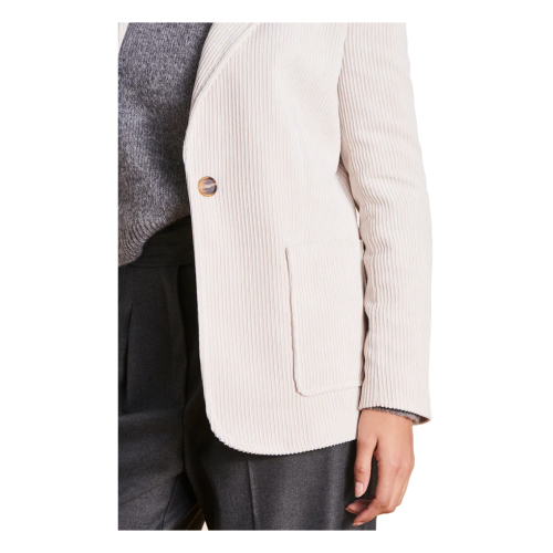 LA FEE MARABOUTE giacca donna velluto francese ghiaccio BELINA MADE IN ITALY