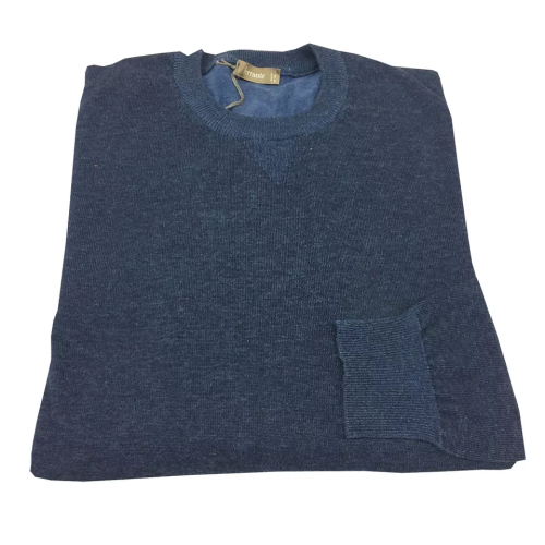 FERRANTE maglia uomo blu melange MADE IN ITALY
