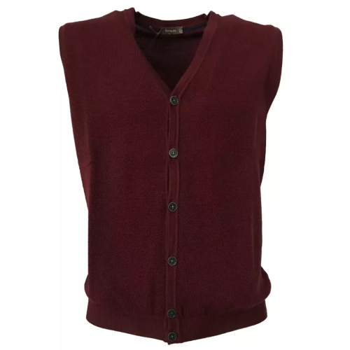 FERRANTE men's burgundy vest 34U22408 100% wool MADE IN ITALY