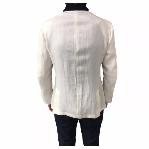 ROYAL ROW giacca uomo sfoderata panna in lino mod LONDON G90S