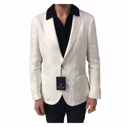 ROYAL ROW giacca uomo sfoderata panna in lino mod LONDON G90S