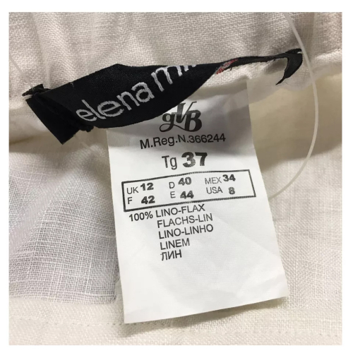 ELENA MIRO gonna lunga donna bianca 100% lino