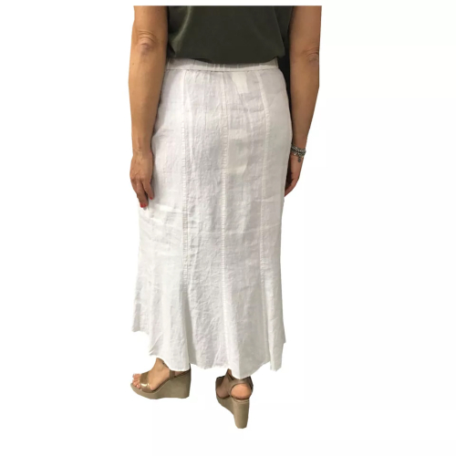 ELENA MIRO gonna lunga donna bianca 100% lino