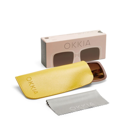 OKKIA occhiali da sole ALESSIA premontati Butterfly Pink Havana con montatura soft touch