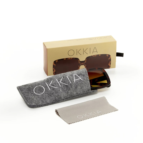 OKKIA occhiali da sole ALESSIA premontati Butterfly Classic Havana con montatura soft touch