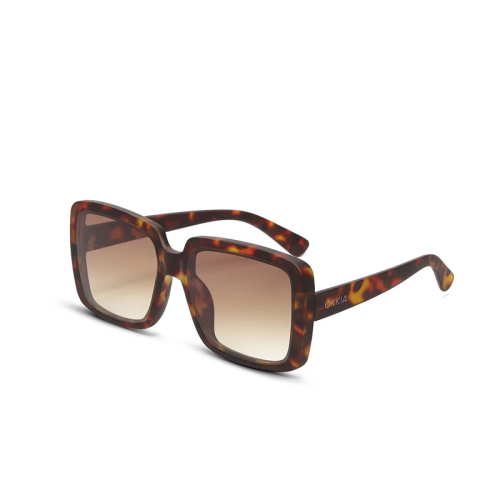 OKKIA occhiali da sole ALESSIA premontati Butterfly Classic Havana con montatura soft touch