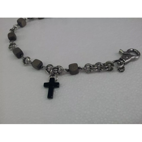D'AMICO keychain chain for trousers with wooden details MADE IN ITALY