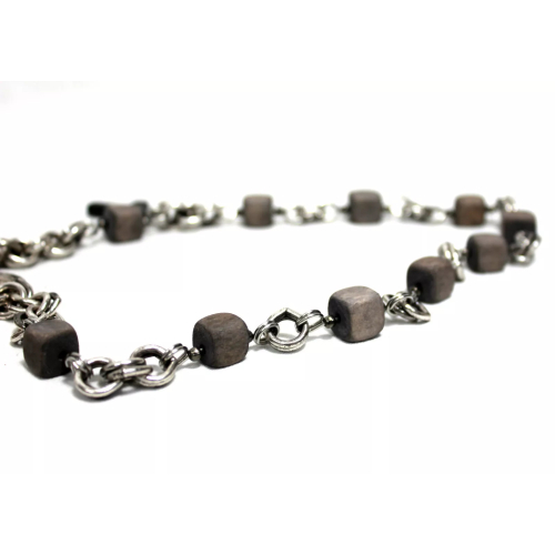 D'AMICO keychain chain for trousers with wooden details MADE IN ITALY