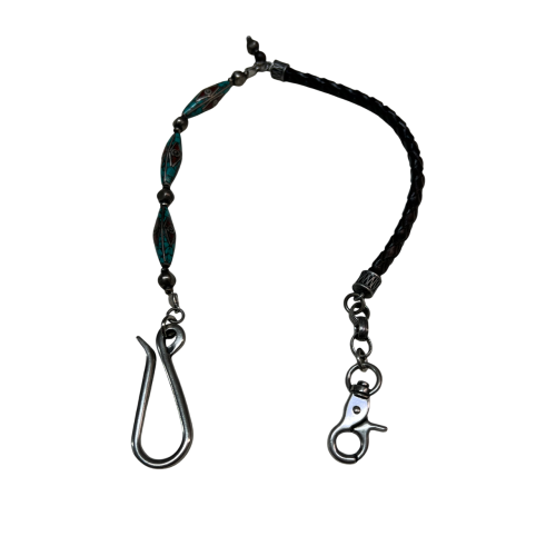 D’AMICO catena portachiavi uomo in pelle marrone+accessori zama etnici WAU0331 MADE IN ITALY