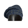 NEIRAMI women's heavy cotton beret blue/grey/lime pattern AC07JQ MADE IN ITALY