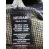 NEIRAMI women's heavy cotton beret blue/grey/lime pattern AC07JQ MADE IN ITALY
