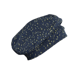 NEIRAMI basco donna cotone pesante fantasia blu/grigio/lime AC07JQ MADE IN ITALY