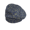 NEIRAMI women's heavy cotton beret blue/grey/lime pattern AC07JQ MADE IN ITALY