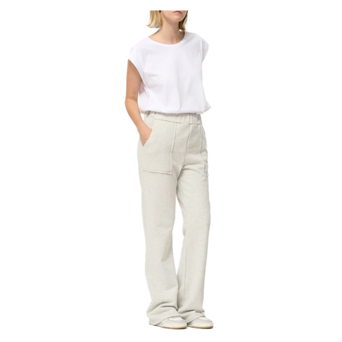HUMILITY women's trousers brushed sweatshirt light grey melange COCO 85% cotton 15% polyester