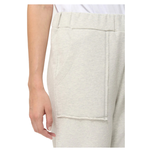 HUMILITY women's trousers brushed sweatshirt light grey melange COCO 85% cotton 15% polyester