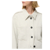 HUMILITY camicia donna over felpa garzata grigio chiaro melange CLEOR 85% cotone 15% poliestere
