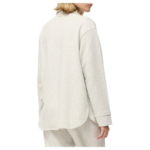 HUMILITY camicia donna over felpa garzata grigio chiaro melange CLEOR 85% cotone 15% poliestere