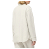 HUMILITY camicia donna over felpa garzata grigio chiaro melange CLEOR 85% cotone 15% poliestere