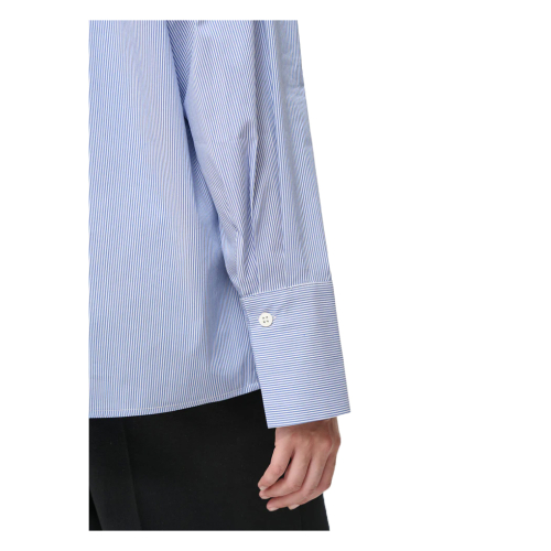 HUMILITY camicia donna over righe bianco/azzurro IWA-R MADE IN ITALY