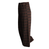 NEIRAMI pantalone donna cropped palazzo cotone pesante nero quadri arancio P009BH MADE IN ITALY
