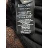 NEIRAMI pantalone donna cropped palazzo cotone pesante nero quadri arancio P009BH MADE IN ITALY