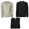 H953 men's heavy crewneck sweater art HS4220100% wool 19.5 micron MADE IN ITALY