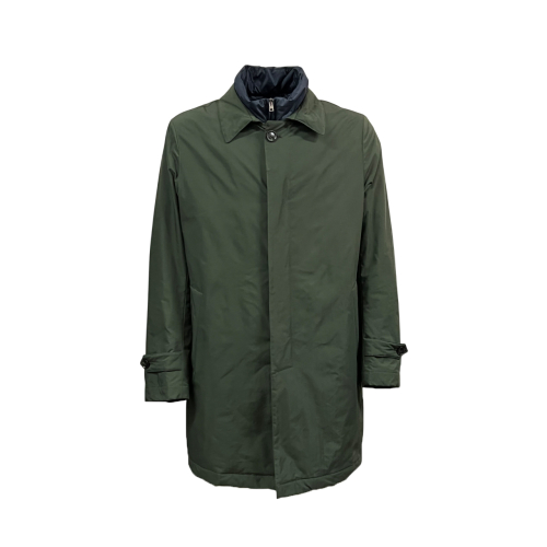 FABIO BALDAN giaccone uomo car coat verde/blu 221401NA60 MADE IN ITALY