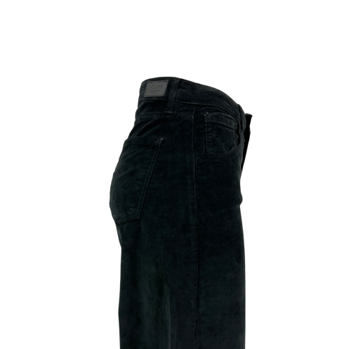 J-CUBE women's jeans palazzo velvet smooth black MILA MADE IN ITALY