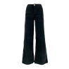 J-CUBE women's jeans palazzo velvet smooth black MILA MADE IN ITALY
