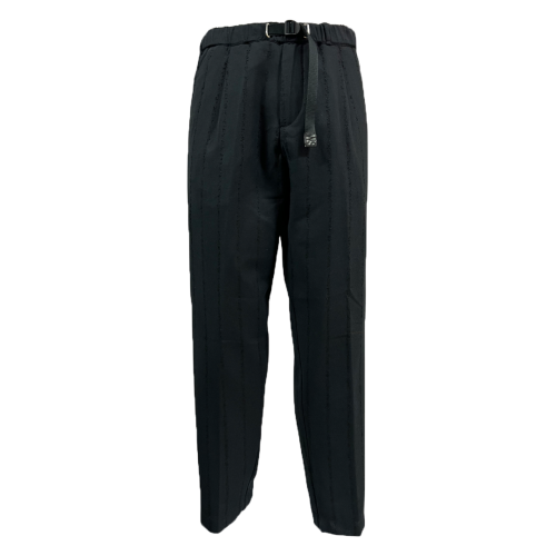 WHITE SAND men's trousers black cotton pinstripe in matching color WSU67 358 MADE IN ITALY