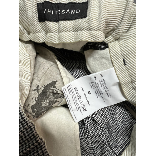 WHITE SAND pantalone uomo quadretti vichy bianco/nero WSU90 331 OLIVER MADE IN ITALY