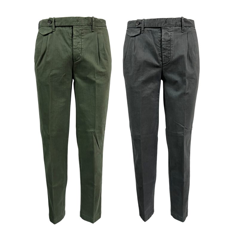 WHITE SAND men's trousers cotton winter herringbone WSU02 262 LUKE