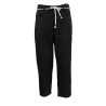 MADSON by BottegaChilometriZero black woven cotton trousers DU23366 REVERSE BULL MADE IN ITALY