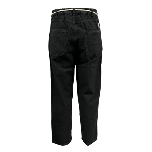 MADSON by BottegaChilometriZero black woven cotton trousers DU23366 REVERSE BULL MADE IN ITALY
