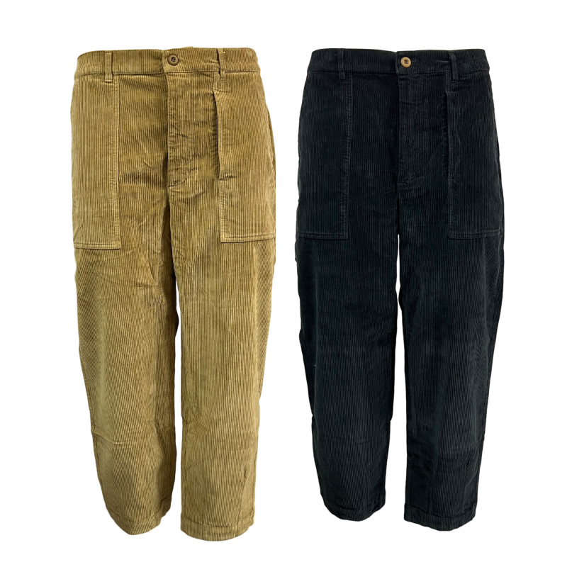 MADSON by BottegaChilometriZero men's corduroy trousers DU22749 FATIGUE MADE IN ITALY