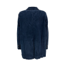 TREBARRABI giacca donna velluto a coste blu doppiopetto over BLUE COSTA MADE IN ITALY