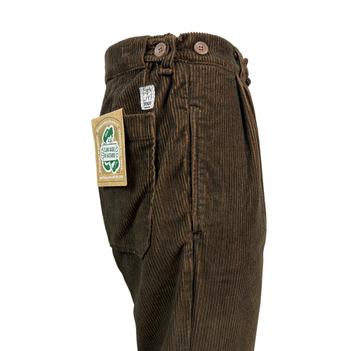MADSON by BottegaChilometriZero men's trousers corduroy two-tone black/cocoa DU24774 MADE IN ITALY