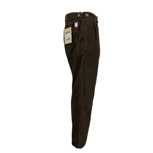 MADSON by BottegaChilometriZero men's trousers corduroy two-tone black/cocoa DU24774 MADE IN ITALY