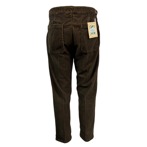 MADSON by BottegaChilometriZero men's trousers corduroy two-tone black/cocoa DU24774 MADE IN ITALY